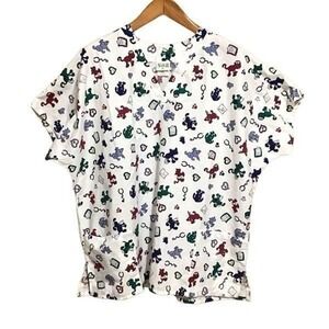 Scrub Wear Vet Cat Dog Scrub Top 2XL